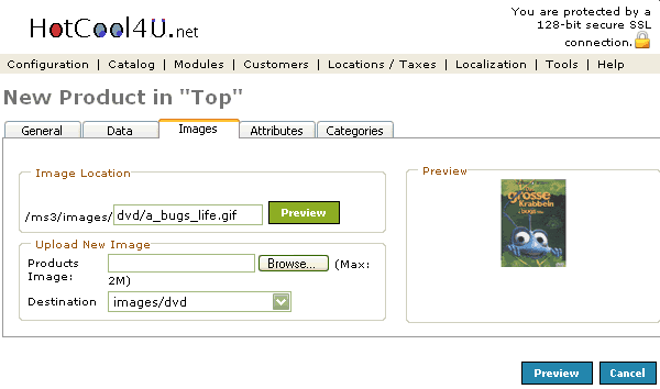 Figure 4.Products Edit Images listing page under the Admin>Catalog>Products>Edit>Images section.