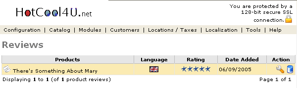 Figure 1. Reviews listing page under the Admin>Catalog>Reviews section.